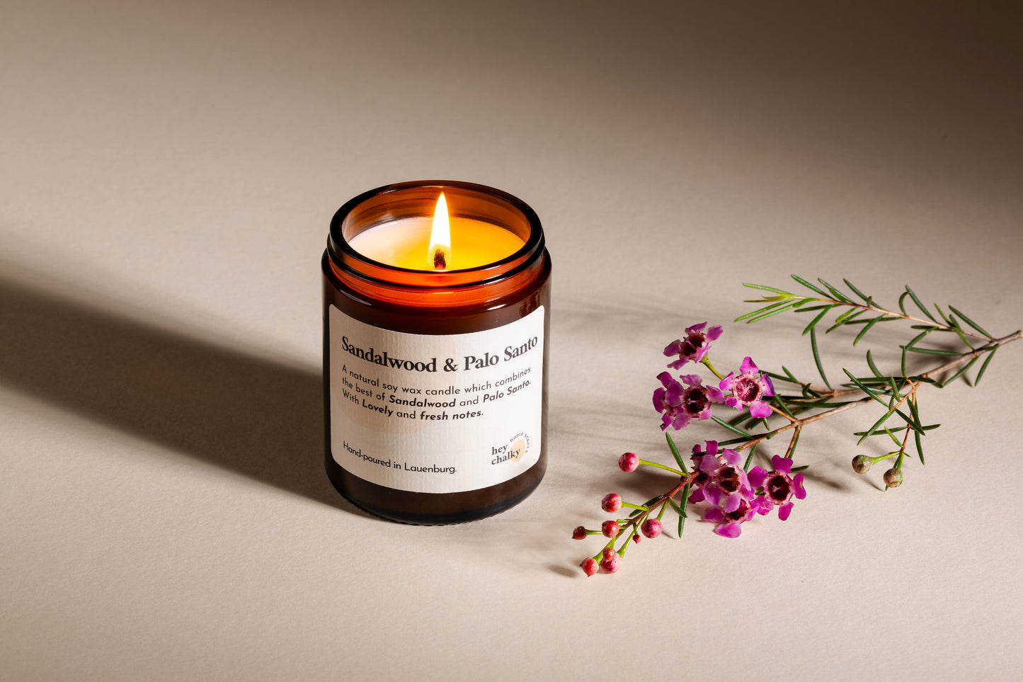 Sandalwood & Palo Santo Kerze 100g – Holzduft für dein Zuhause