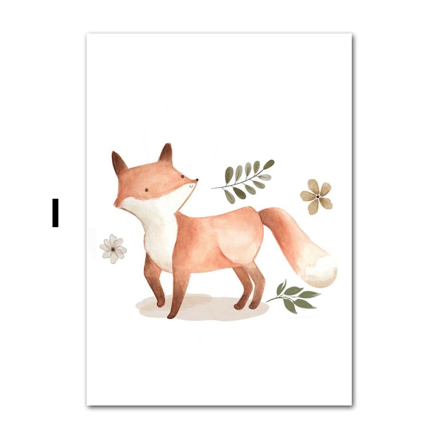 Poster Kinder Tiere Regenbogen Sternschnuppe Eichhörnchen Fuchs Igel Bär und Hase   als Deko Print ohne Rahmen