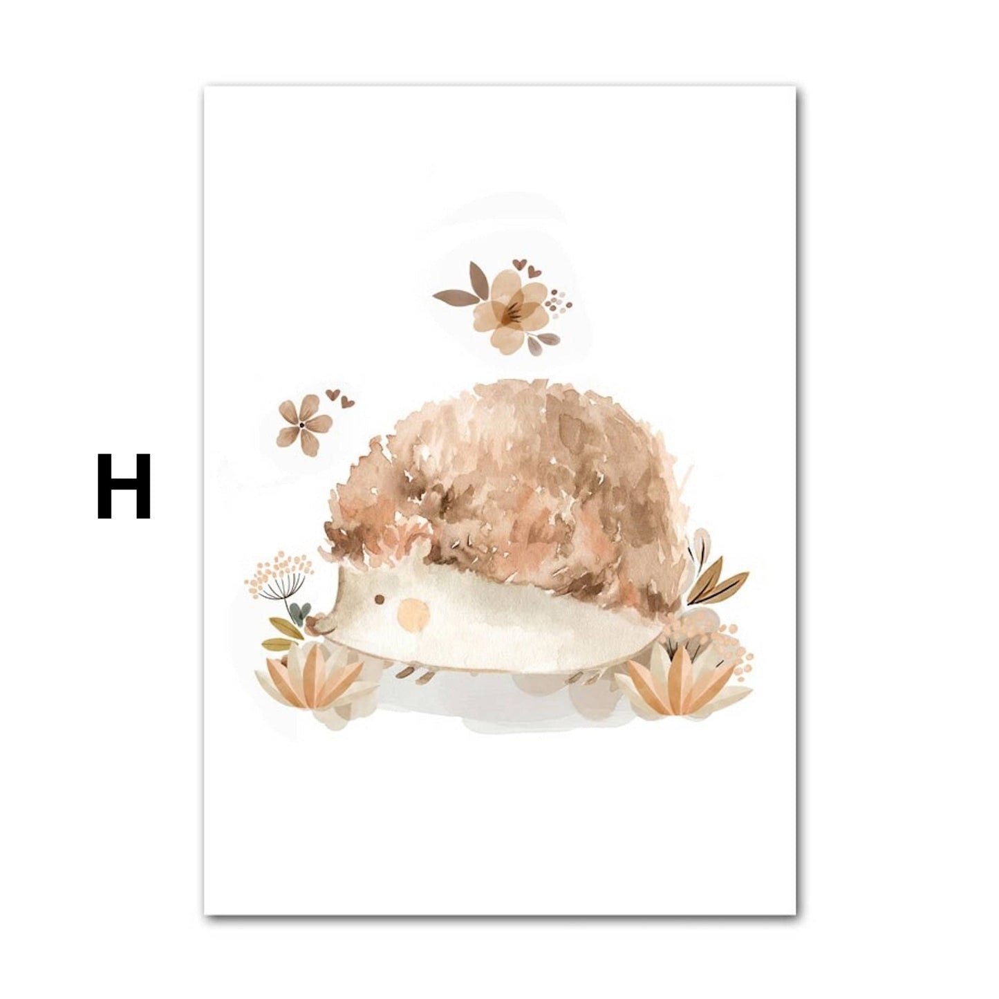 Poster Kinder Tiere Regenbogen Sternschnuppe Eichhörnchen Fuchs Igel Bär und Hase   als Deko Print ohne Rahmen