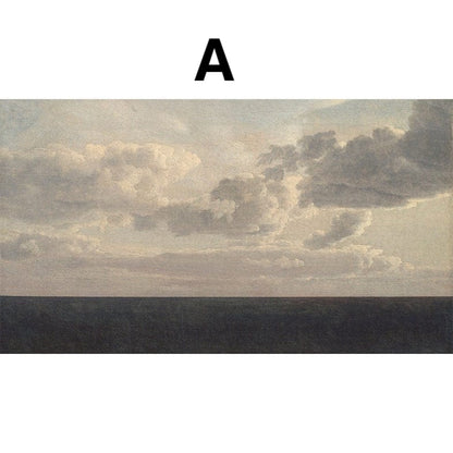Poster Vintage Galerie Wand Kunst Segelschiff und Horizont als Deko Print ohne Rahmen