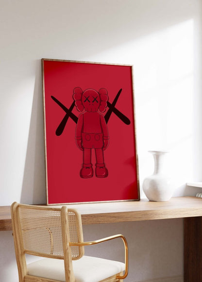 Rotes Street Art Charakter Poster · Urban Graffiti Stil · Modernes Poster Motiv · Print ohne Rahmen