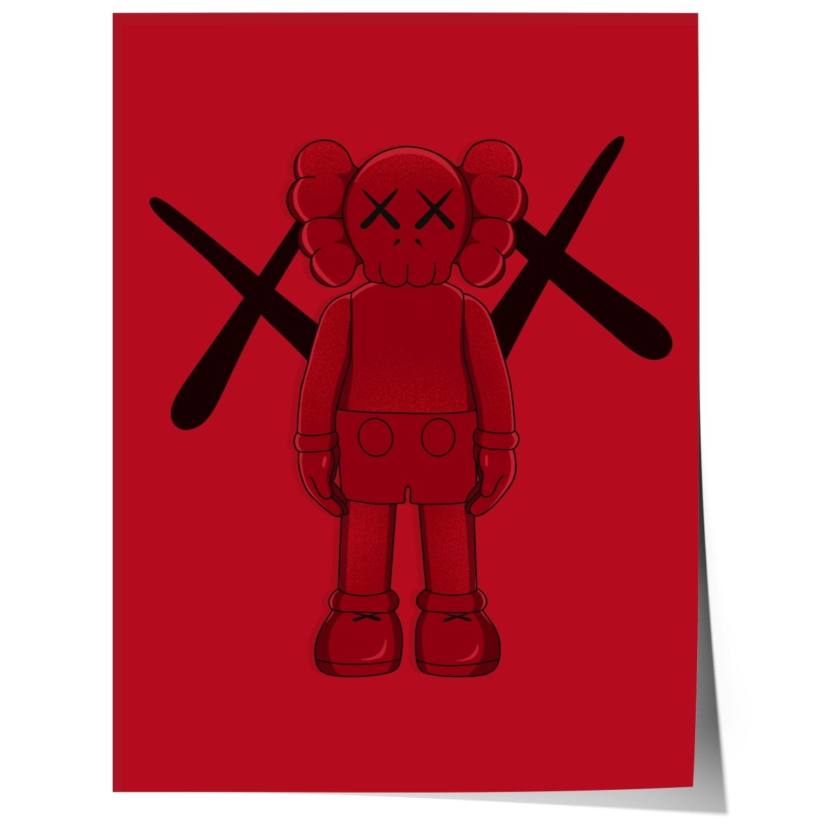 Rotes Street Art Charakter Poster · Urban Graffiti Stil · Modernes Poster Motiv · Print ohne Rahmen