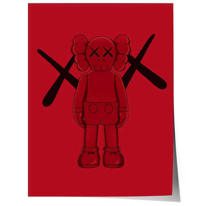 Rotes Street Art Charakter Poster · Urban Graffiti Stil · Modernes Poster Motiv · Print ohne Rahmen