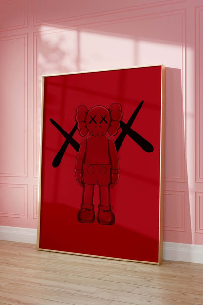 Rotes Street Art Charakter Poster · Urban Graffiti Stil · Modernes Poster Motiv · Print ohne Rahmen