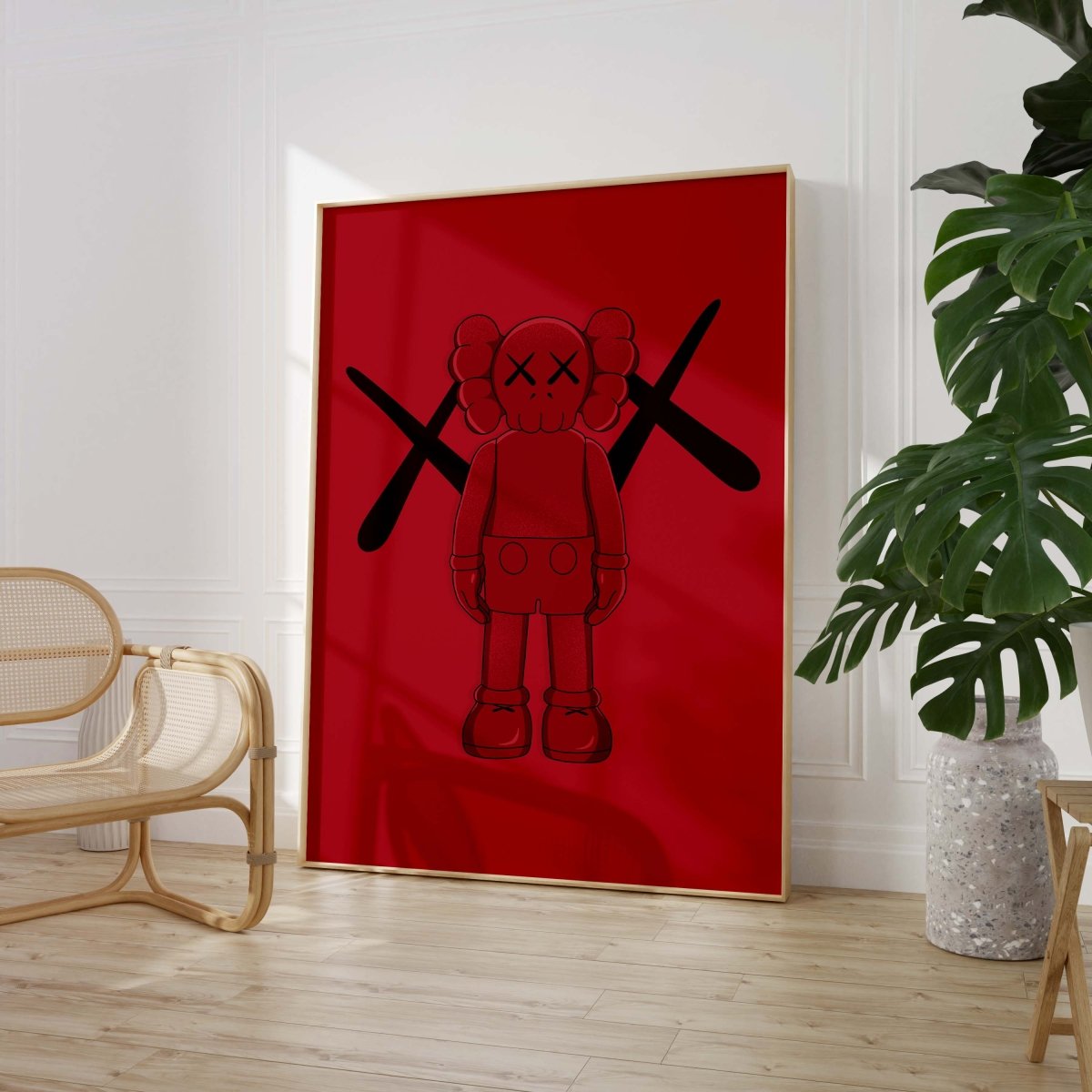 Rotes Street Art Charakter Poster · Urban Graffiti Stil · Modernes Poster Motiv · Print ohne Rahmen